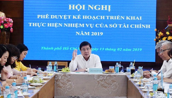 市人委會主席阮成鋒主持會議並發表講話。（圖源：梅花）