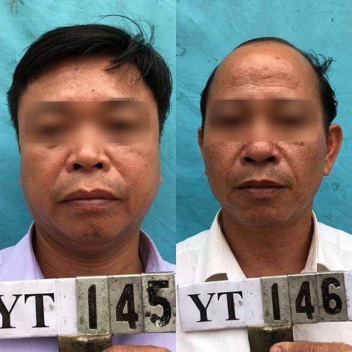 鄉黨委副書記、人民議會主席阮文良（左）和福城鄉醫療站長范鴻藍。（圖源：陳鋒）