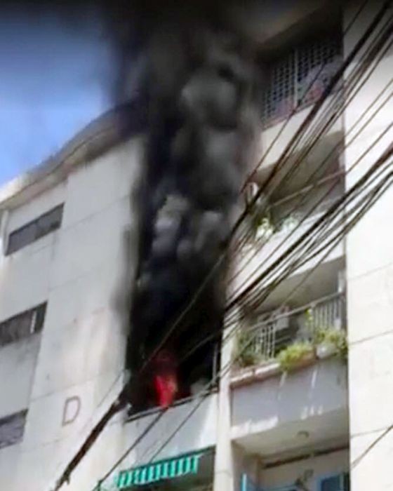 河喬公寓失火現場。（圖源：桂邊）