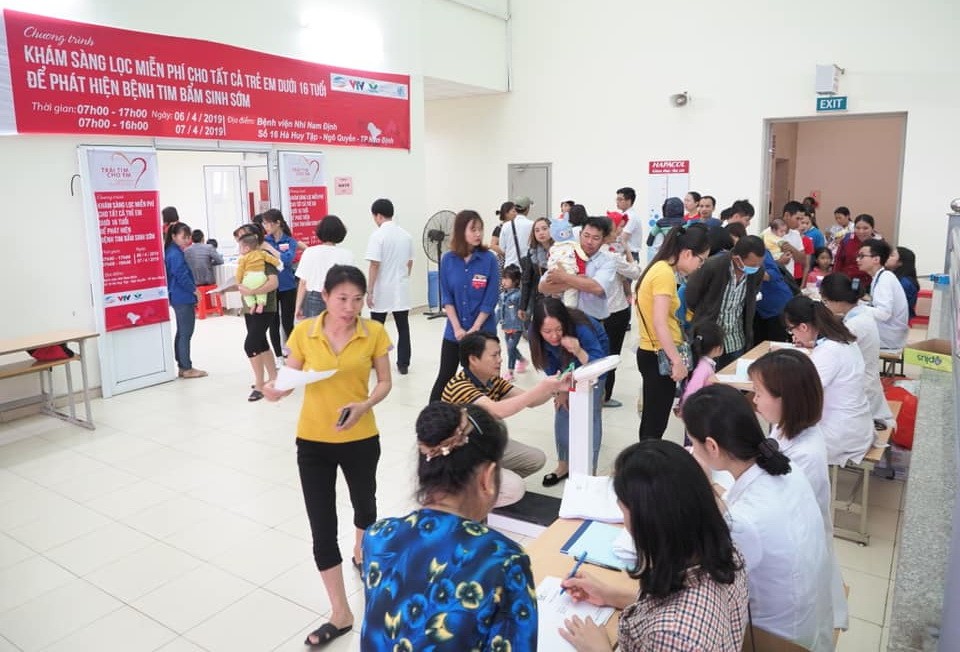 兒童免費診斷篩選心臟病例活動一瞥。（圖源：中央兒科醫院）