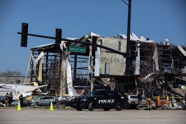 廠房嚴重受損。（圖源：AP）