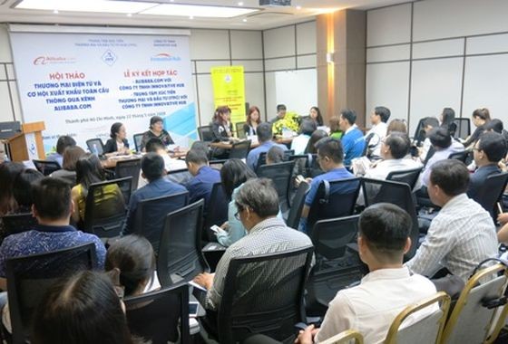 “電子商務和通過阿里巴巴電子商務(Alibaba.com)的全球出口機會”研討會現場。（圖源：杜尹）