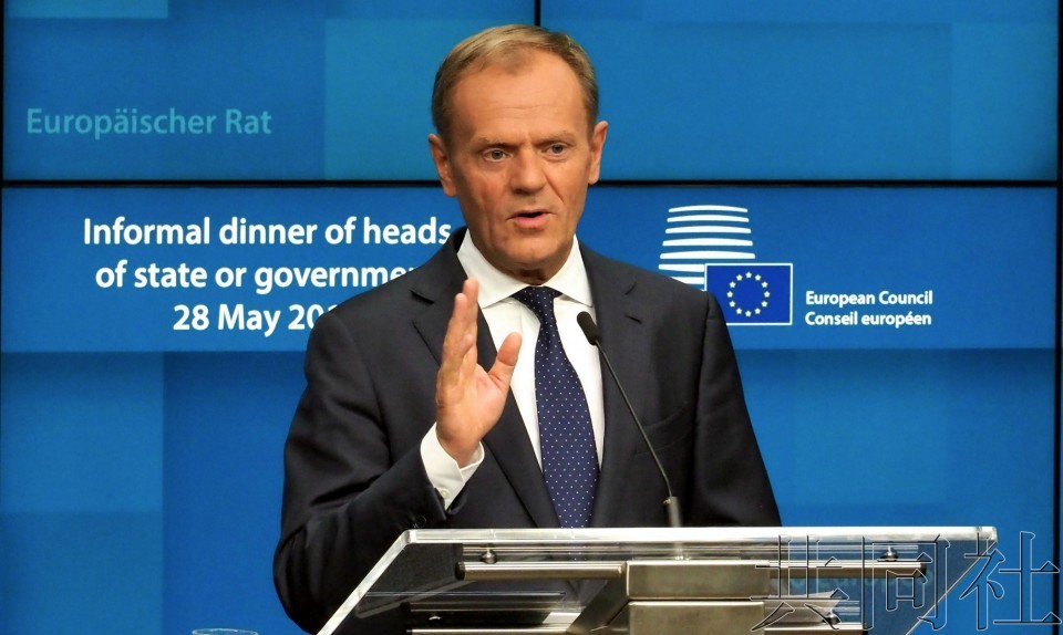 歐洲理事會主席圖斯克。（圖源：共同社）