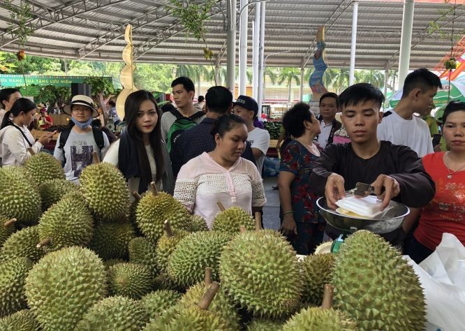 南部水果節吸引眾多遊客前往購買、品嚐水果。