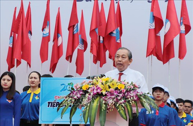 政府常務副總理張和平在儀式上致詞。（圖源：越通社）