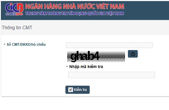 民眾可查閱信貸黑名單。（圖源：cic.org.vn截圖）