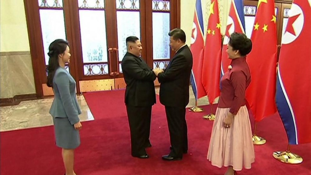 習近平夫婦與金正恩夫婦2019年1月10日在北京會面。（圖源：AFP）