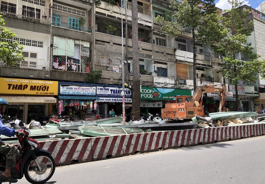 第六郡平西市場在塔梅街搭建的臨時攤位已於近日正式拆除。