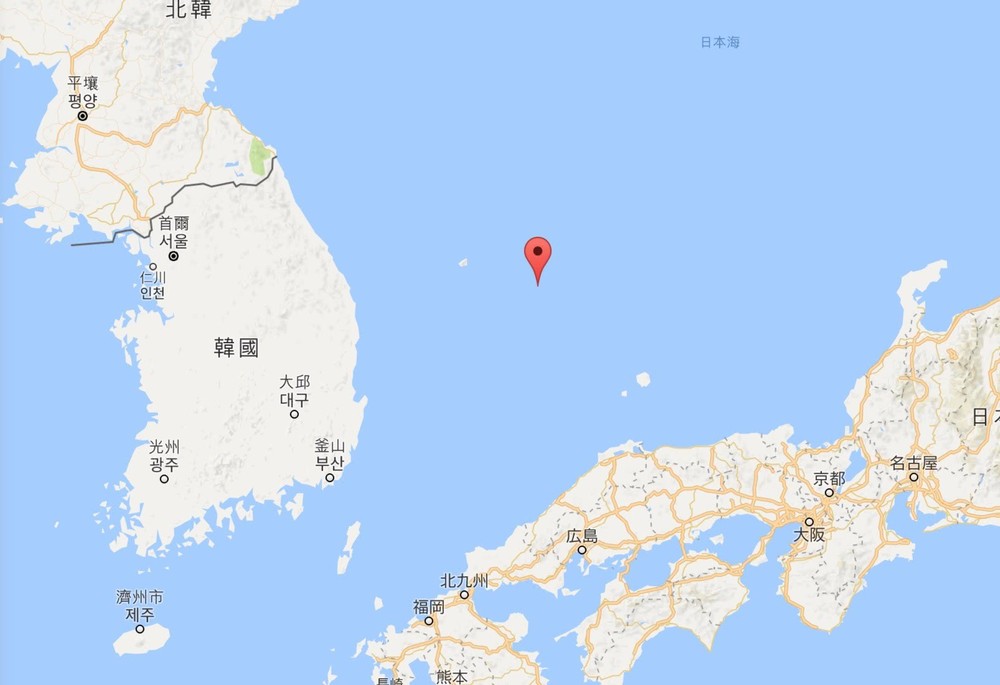 獨島（竹島）位置示意。 （圖源：谷歌地圖）