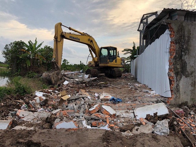 圖為金甌省人委會主席阮進海的住房在去年8月23日至26日期間進行場地拆除的現場。（圖源：金甌省人委會辦公室提供）