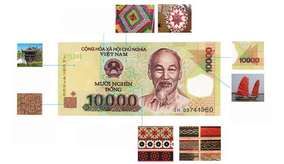 民族靈魂體現在面值1萬元面鈔的圖案上。