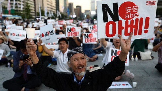 韓國民眾抵制日貨。（圖源：）