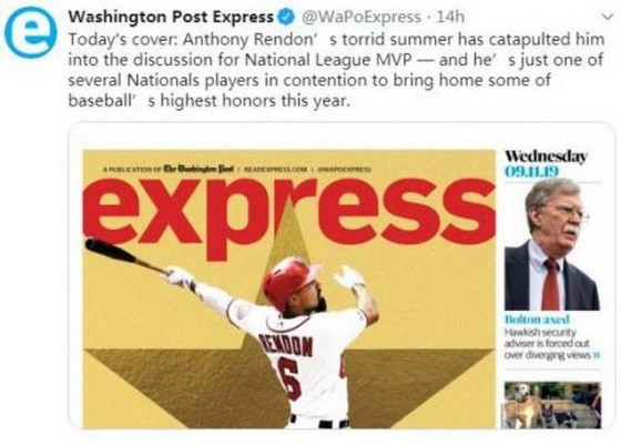 《快報》的社交網絡帳號發佈9月11日的報紙內容。（圖源：社交網站截圖）