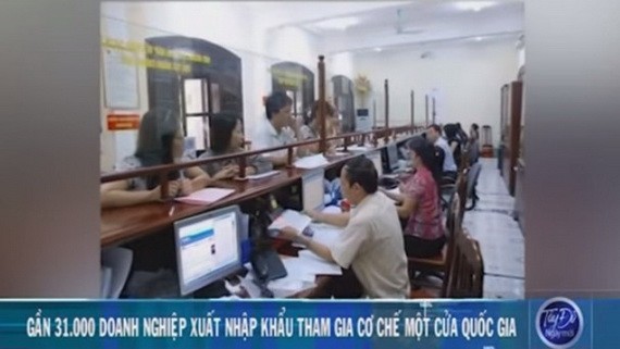 近 3.1 萬企業參加國家一站式機制。（圖源：芹苴市電視台視頻截圖）