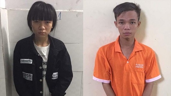 落網的兩名竊盜阮文景（右）及阮氏秋美。（圖源：警方提供）