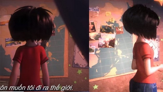 《雪人奇緣》動畫片中出現“九段線”畫面。（圖源：影片截圖）