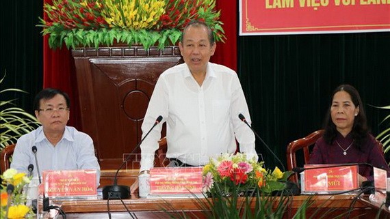 政府常務副總理張和平（中）在會上發表講話。（圖源：越通社）