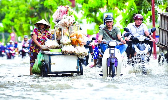 第七郡陳春撰街受淹。（圖源：田升）