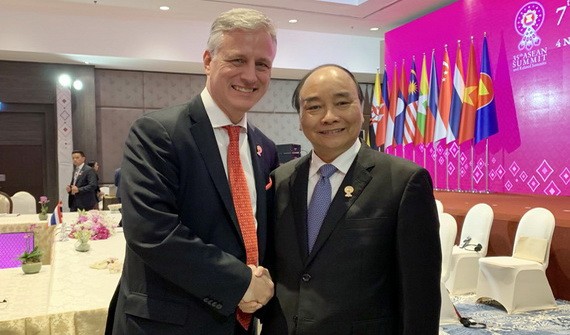 阮春福總理會見美總統國家安全事務助理奧布萊恩。（圖源：VGP）