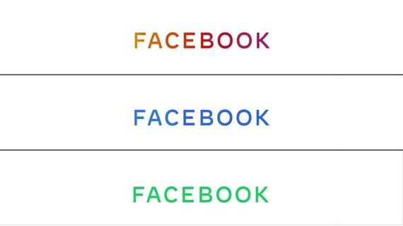 臉書公司公佈新標誌，藍色代表facebook、綠色代表WhatsApp、紅色代表Instagram。（圖源：AFP）