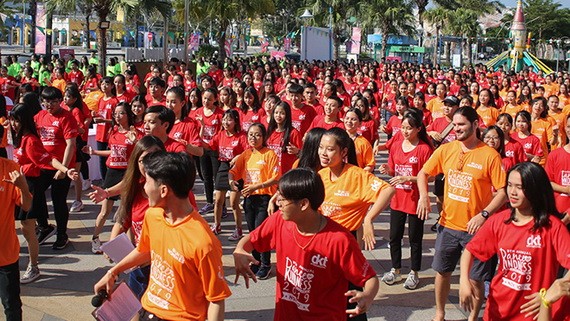 2019年“為善待健康，舞起來!”活動一隅。（圖源：越通社）