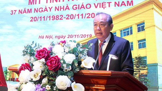 張和平副總理在會上發表講話。（圖源：梅鼎）