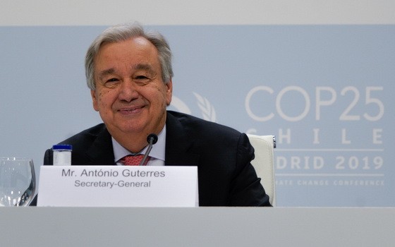 聯合國秘書長在氣候變化大會前發表講話。（圖源：聯合國）