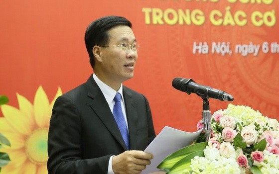 中央宣教部長武文賞在研討會上發表講話。（圖源：VOV）