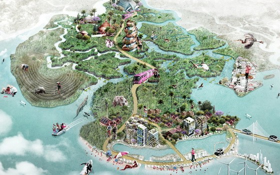 圖為芹耶縣3D總體規劃圖。（圖源：互聯網）