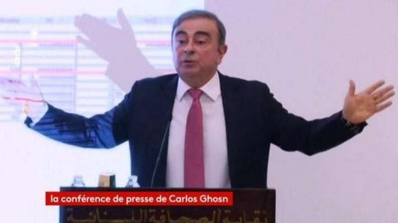 戈恩召開新聞發佈會：我是日本的人質，要麼死在日本要麼逃走。（圖源：視頻截圖）