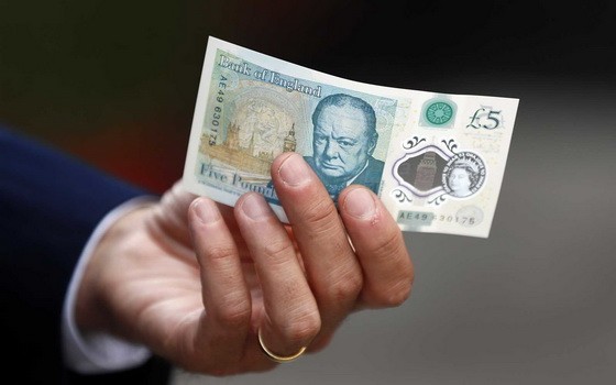 面值5英鎊的鈔票。（圖源：互聯網）