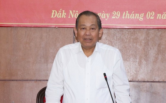 政府常務副總理張和平在會議上發表講話。（圖源：興盛）