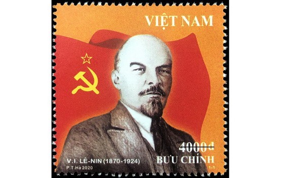 列寧誕辰150週年紀念郵票。（圖源：互聯網）