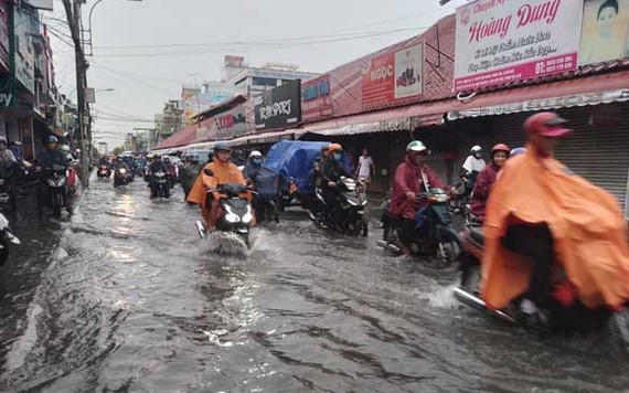 守德郡蘇玉雲街雨後一片汪洋。（圖源：TTO）