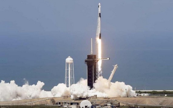 “龍”飛船發射成功。（圖源：視頻截圖）