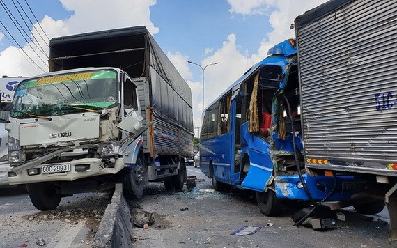 追尾事故現場。（圖源：阮新）