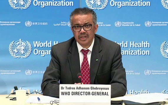 世衛組織總幹事譚德塞稱，新冠病毒仍在全球肆虐。