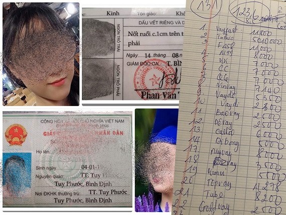 社交網傳播某借方親人的資訊以討債。右圖為一受害者的欠款筆記。