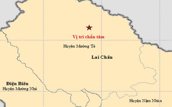 圖中星號表示震中位置。（圖源：地球物理院）