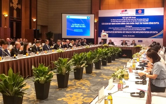 越南歐洲企業對話會現場一隅。（圖源：瓊楊）