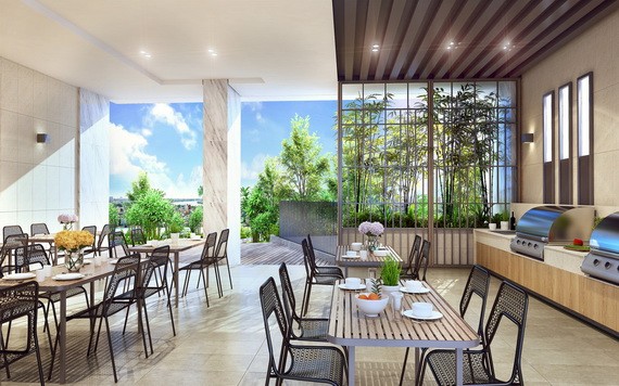 The Signature公寓的燒烤區。