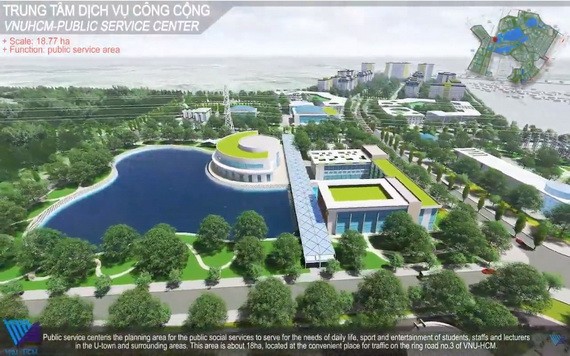 圖為市國立大學公共服務中心設計效果圖。（圖源：視頻截圖）