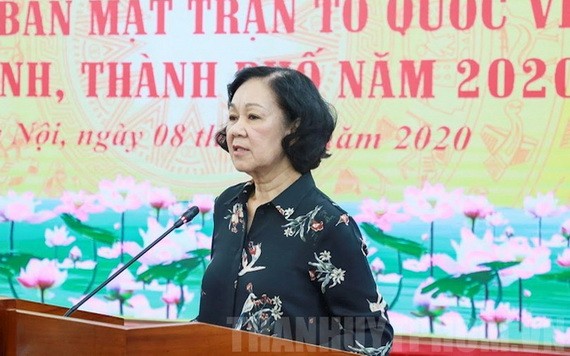 中央民運部長張氏梅在會上致詞。（圖源：市黨部新聞網）