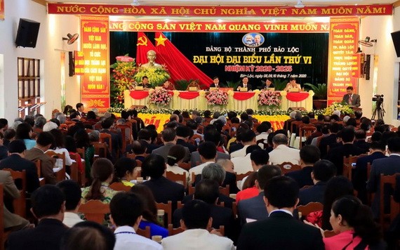 林同省保祿市2020-2025年任期第六屆黨部代表大會現場。（圖源：段堅）