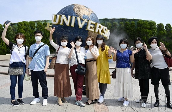 日本環球影城開始接待全國遊客。（圖源：共同社）