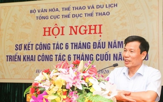 阮玉善部長在會上講話。（圖源：互聯網）