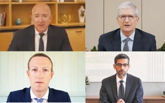 美國四大科技企業當地時間7月29日以“線上方式”出席國會眾議院司法委員會聽證會。（圖源：互聯網）