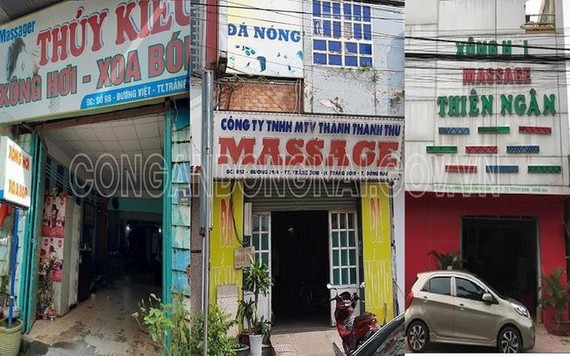 違法的3家按摩店。（圖源：同奈公安報）