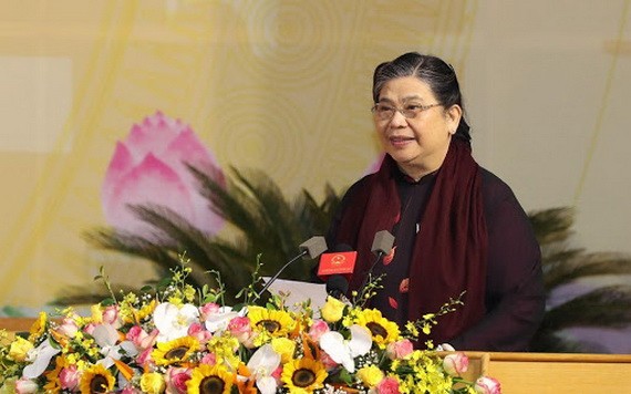 國會常務副主席從氏放在大會上致詞。（圖源：興安報）