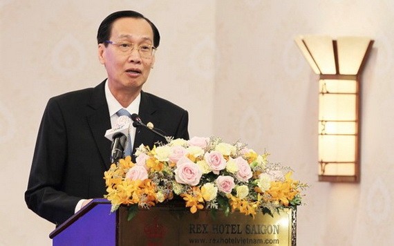 市人委會常務副主席黎清廉在會上發言。（圖源：延安）